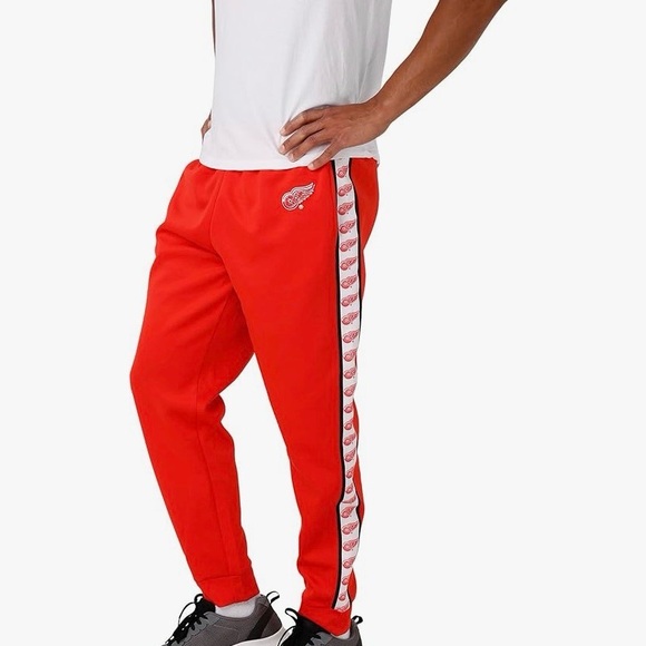FOCO Men's NHL Team Color Stripe Logo Track Suit Pants Detroit Red Wings Large - Picture 2 of 5